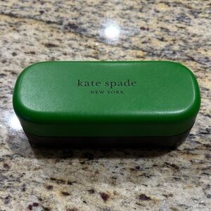 Kate Spade Green Sunglass Case + Black and White polka Dot lens cleaning cloth